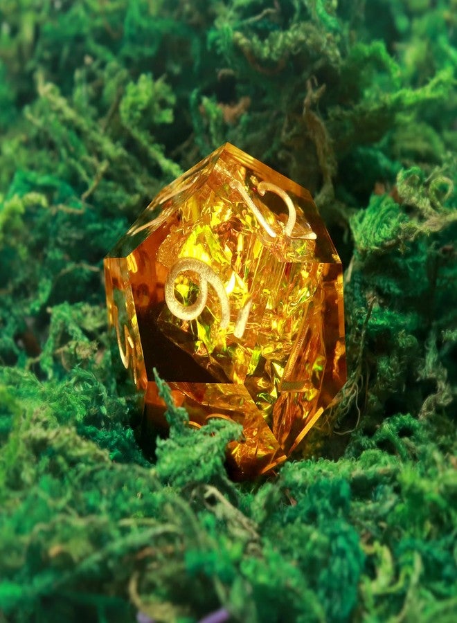 Haxtec Sharp Edge Dice Set Yellow Black Resin DND Dice Set Sparklingly Polyhedral D&D Dice Compatible with Dungeons and Dragons Fire Dice - Image 5